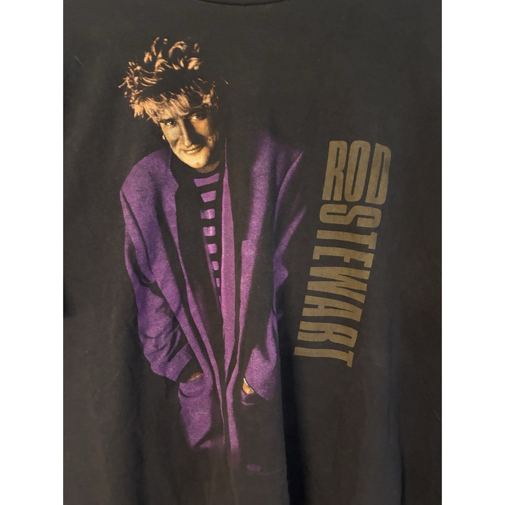 Vintage 90s Rod Stewart Live Tour Winterland Graphic Tee Shirt XL - Picture 2 of 6